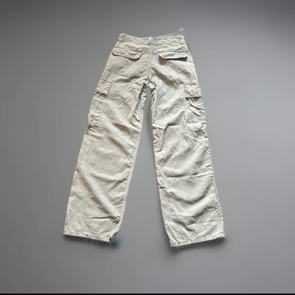 Zara Tan Cargo Pants Utility Pants Linen Lyocel Cotton Blend Women’s Size 0